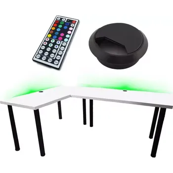 Kancelářská sestava Psací Stůl Roh. Low Černá 202x136x2,8 Model 0