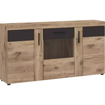 Kancelářská sestava Komoda Grano GRNK02 3D dub viking/pvc dub viking/pvc šedý vesmír