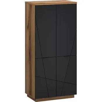 Šatní skříň Skříň Orient Q 4d Dub Delano Temný/Černá