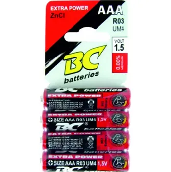 Článková baterie Baterie AAA zinkochloridová mikrotužková 1,5V BCR03/4P 4KS
