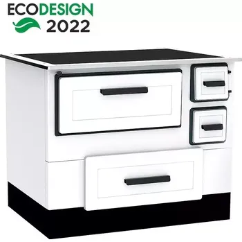 Sporák na tuhá paliva Sporák Alfa 55 6 kW levý bílý Eco