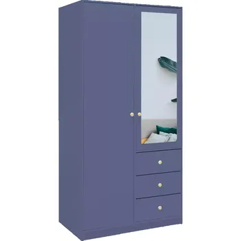 Předsíňová stěna Skříň Siena 2 D2 tlumená modrá / zrcadlo