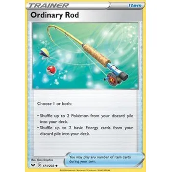 Sběratelská karetní hra Pokémon SSH 171/202 Ordinary Rod - Sword & Shield Stav: Near Mint, Verze: REVERSE HOLO