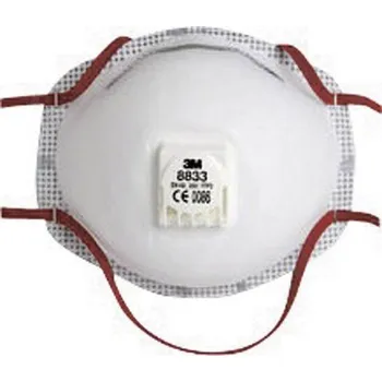 respirátor 3M 8833 respirátor proti jemnému prachu, s ventilem FFP3 10 ks EN 149:2001 DIN 149:2001
