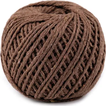 Bavlněný provázek macrame Ø2 mm, velké, 3 hnědá světlá