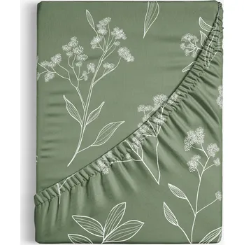 Prostěradlo Bavlněné napínací prostěradlo - Bylinkové lístky 90 x 200 cm
