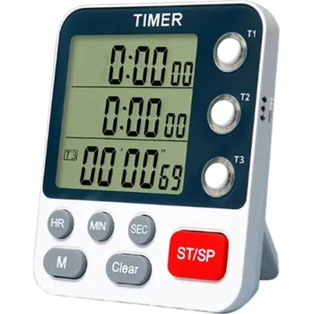 Kuchyňská minutka 3kanálový digitální kuchyňský časovač 8 x 2,1 x 9,5 cm ABS materiál pro vaření a pečení