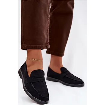 Dámské mokasíny Dámské mokasiny z eko semiše černé Renelia 36