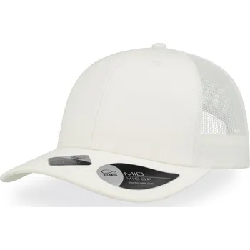Pracovní přilba Atlantis Headwear Kšiltovka Recy Three, 6 panelová, síťovaná COT33609090299-white/white UNI Bílá/bílá