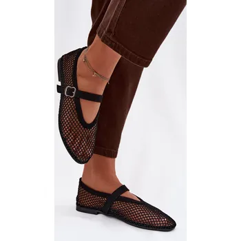 Dámské baleríny Síťované baleríny s páskem černé Pherina 38