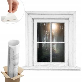 Fototapeta Samolepící Fototapeta Dekorativní Samolepka Na Stěnu 3D 102x100 cm Okno do Lesa