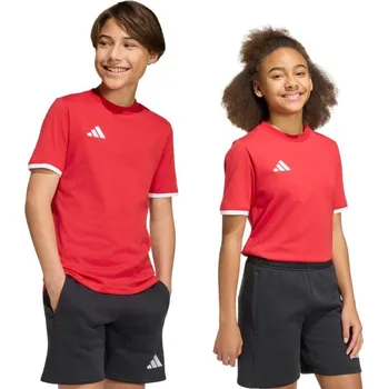 Dívčí oblečení Adidas Dětské tričko Entrada 26 Tee červená JZ6674 140 cm