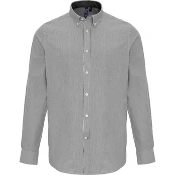 Pánská košile Premier Košile Oxford PR238, pruhovaná, dlouhý rukáv COT39023863813-white/grey 3XL Bílá/šedá