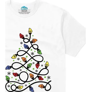 Pánské tričko Pánské tričko Vánoční Řetěz Světýlek (Velikost: S, Barva: Bílá)