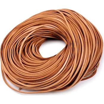 Kožený řemínek plochý šíře 3 mm metráž, Balení 1 m, Varianta 3 černá