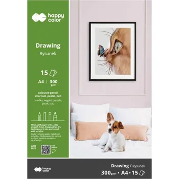 Blok DRAWING BÍLÝ A4/300g,15l