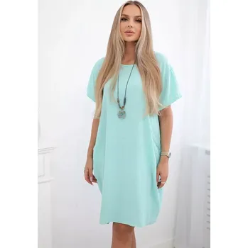 Dámské šaty Šaty s kapsami a přívěskem světle mátová UNI
