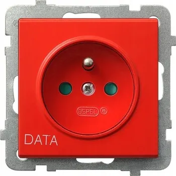 Elektrická zásuvka Zásuvka s uzemněním DATA SONATA OSPEL ČERVENÁ