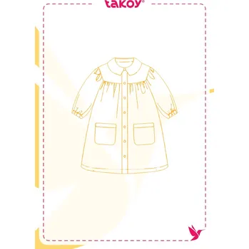 Elektronický PDF střih dívčí oversize šaty z bavlny Aisha-134-152