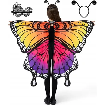 Karnevalový kostým Kostým křídla motýla, pláštěnka, šál, čelenka Spooktacular Creations