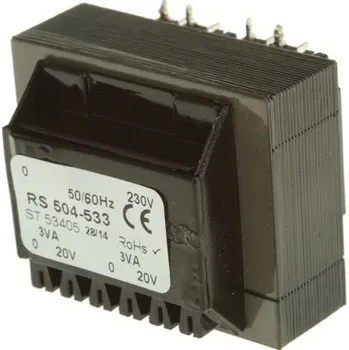 Transformátor Transformátor PCB, sekundární napětí: 20V ac, počet výstupů: 2 průchozí otvor 6VA