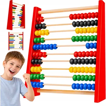 Dřevěná hračka DŘEVĚNÉ Počítadlo EKO DŘEVO tradiční Vzdělávací Školní UČENÍ POČÍTÁNÍ