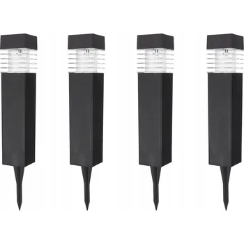 Venkovní osvětlení KELTiN SADA 4 KS SOLÁRNÍ ZAHRADNÍ LAMPA ZAPICHOVACÍ DO ZEMĚ 6x6x40 cm K02029