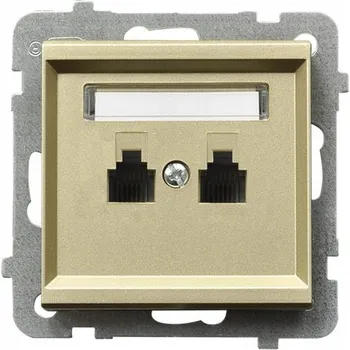Elektrická zásuvka Telefonní zásuvka nástěnná Ospel zlatá