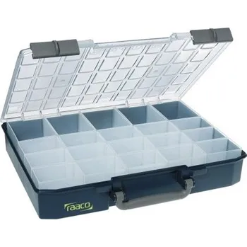 Elektroinstalační krabice Přihrádková krabice 20 přihrádek Černá, PC, PP 80mm x 415mm x 330mm Raaco