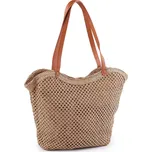 Háčkovavá kabelka z rafie - lýka se zipem 47x36 cm