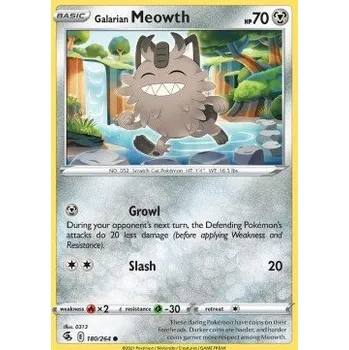 Sběratelská karetní hra Pokémon FST 180/264 Galarian Meowth - Fusion Strike Stav: Near Mint, Verze: REVERSE HOLO