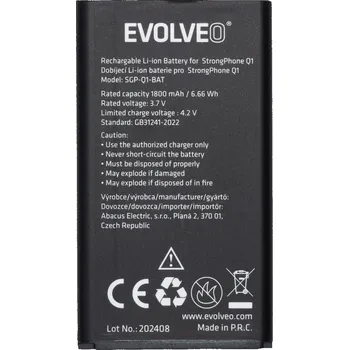 Baterie pro mobilní telefon EVOLVEO orig. baterie 1800 mAh pro MaxPhone A1, StrongPhone Q1/Z4/W4 SGP-Q1-BAT