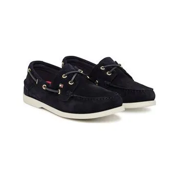 Dámské mokasíny Mokasíny Tommy Hilfiger Hilfiger Suede Boat Shoe FW0FW09338 Tmavomodrá 36