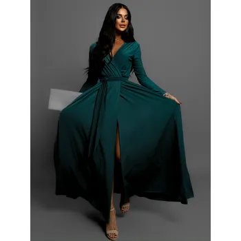 Dámské oblečení Dlouhé šaty s dlouhým rukávem Joellian petrolejové uni