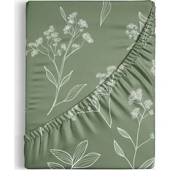 Prostěradlo Bavlněné napínací prostěradlo - Bylinkové lístky 140 x 200 cm