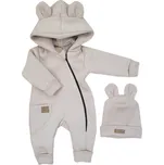 Kazum Oteplený dětský overal bez šlapek s kapucí + čepička, 2D, Kazum, béžový Velikost: 56 (1-2m)
