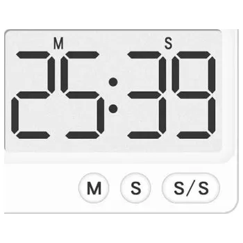 Kuchyňská minutka Digitální časovač 6,3 x 1 x 4,6 cm Kuchyňský nástroj pro přesné měření času při vaření bílá