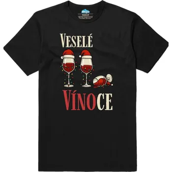 Pánské tričko Pánské tričko Veselé Vínoce (Velikost: L, Barva: Černá)