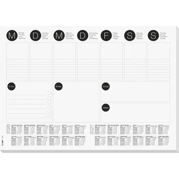 Kancelářský nábytek Sigel H6506 psací podložka týdenní plán bílá, černá (š x v) 42 cm x 29.70 cm