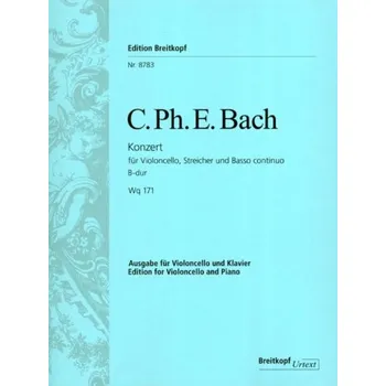 Carl Philipp Emanuel Bach: Konzert B-dur Wq 171 (noty na violoncello, klavír)