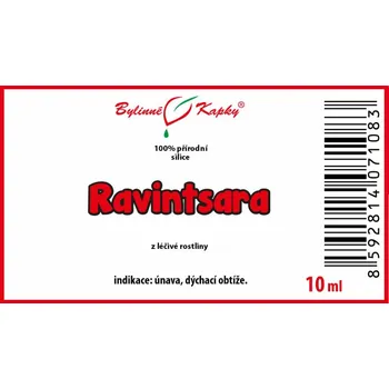 Doplněk stravy Bylinné kapky s.r.o. Ravintsara - 100 % přírodní silice - esenciální (éterický) olej 10 ml