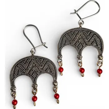 Náušnice Drakkaria LUDMILA, náušnice, bronz, červené