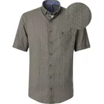 Velká pánská lněná vzorovaná košile s krátkým rukávem XXL Redmond 251155999-200 v modro-zelené barvě (2XL)