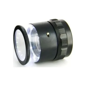 Lupa Ruční lupa, poměr zvětšení: 10X průměr čočky 30mm osvětlená Idealtek