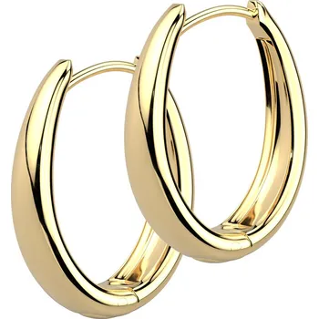 Náušnice Šperky4U Zlacené ocelové náušnice ovály - OPN2014-GD