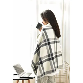 Prostěradlo Měkká teplá zelená deka ve stylu ponča na odpočinek, 100 cm * 140 Cm