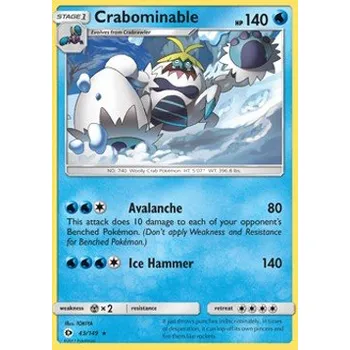 Karetní hra Pokémon SUM 043/149 Crabominable - Sun & Moon Stav: Near Mint, Verze: REVERSE HOLO