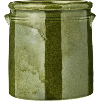 Obal na květináč Ib Laursen Keramický obal na květináč s uchy Green 15 cm