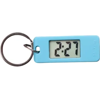 Hodiny Mini elektronický přívěsek na klíče s hodinami 4,5 x 3,5 cm Závěsná klíčenka s funkcí zobrazení času modrá
