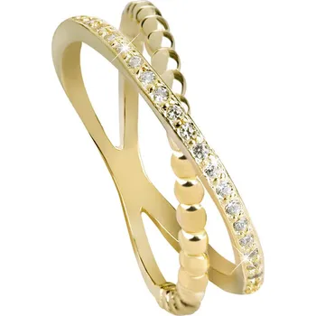 Prsten Pozlacený dvojitý prsten ze stříbra AGG196 Beneto / Obvod: 56 mm - 56 mm